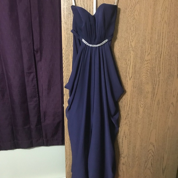 David’s Bridal Strapless Chiffon F19650 - Lapis - Picture 8 of 8